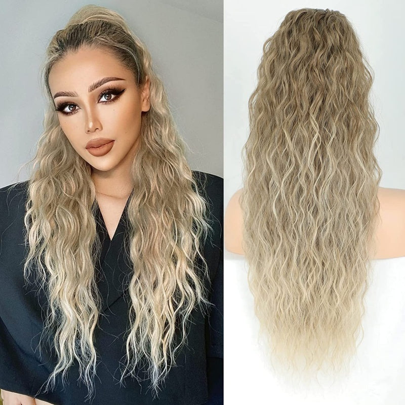 💜 LETZTER TAG DER AKTION - 🔥70 % RABATT 🔥Lockige, gewellte Frizz-Haarverlängerung mit Pferdeschwanz