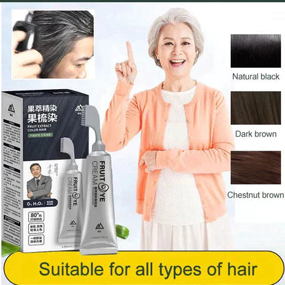 🎁 3 KAUFEN, 2 GRATIS! 🍓✨ Fruchtessenz-Haarfärbekamm – Sanft färbend und pflegend für glänzendes Haar 💇‍♀️🌟