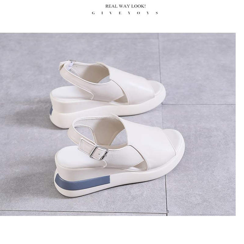 ❤️Keilsandalen für Damen – einfarbig, offene Zehenpartie