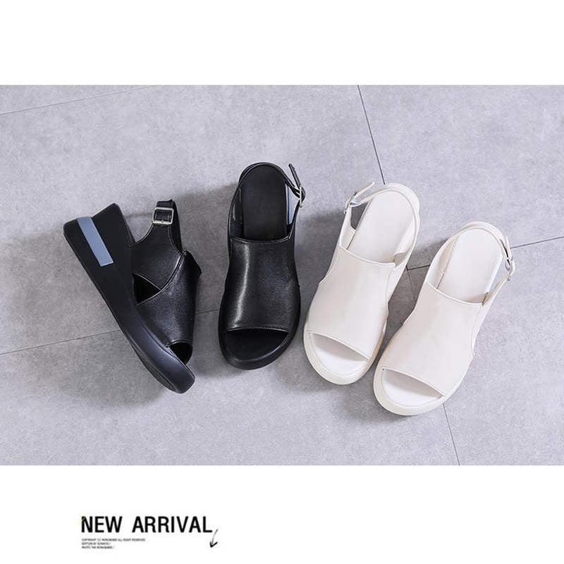 ❤️Keilsandalen für Damen – einfarbig, offene Zehenpartie