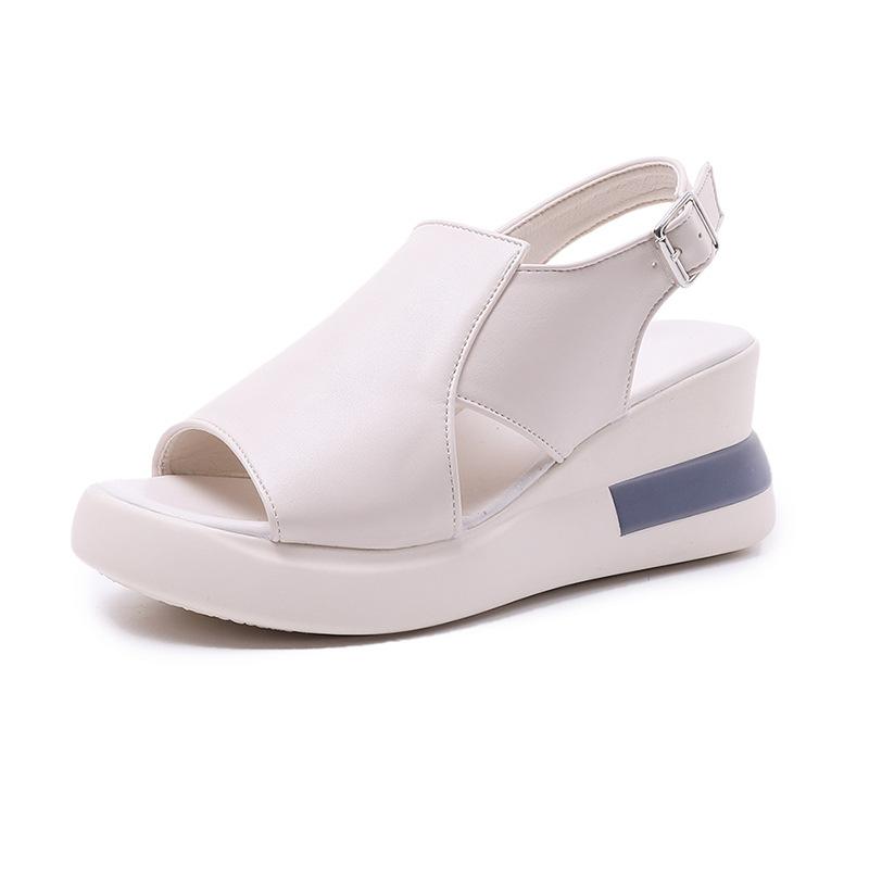 ❤️Keilsandalen für Damen – einfarbig, offene Zehenpartie