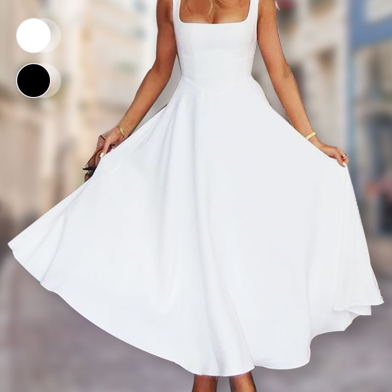 Fließendes A-Linien-Tank-Midikleid