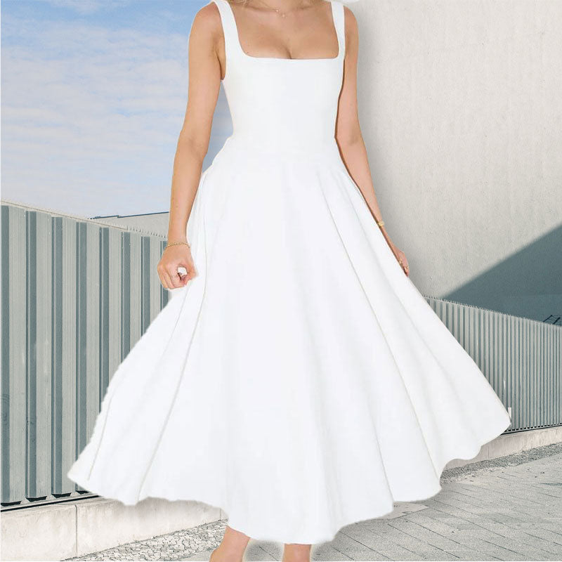 Fließendes A-Linien-Tank-Midikleid