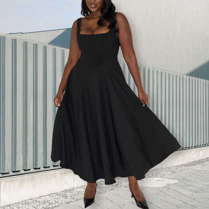 Fließendes A-Linien-Tank-Midikleid
