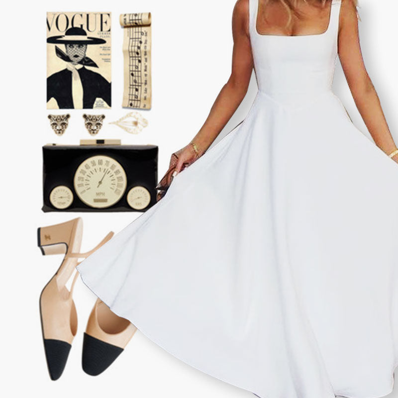 Fließendes A-Linien-Tank-Midikleid