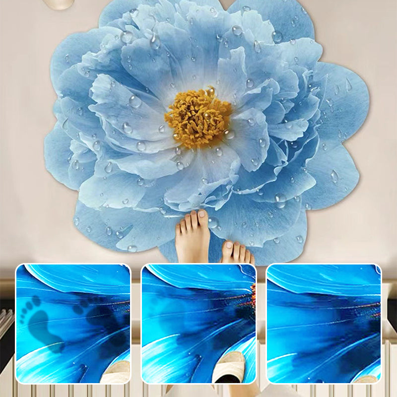 Stark wasserabsorbierende Badematte aus Kieselgur mit Blumenmuster