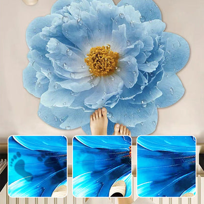 Stark wasserabsorbierende Badematte aus Kieselgur mit Blumenmuster