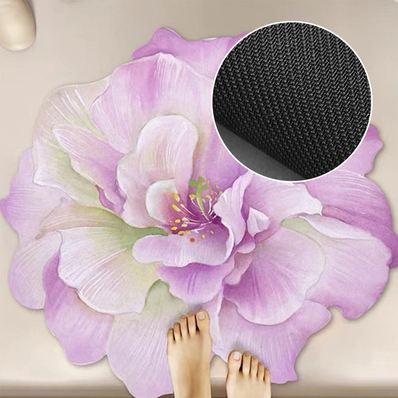 Stark wasserabsorbierende Badematte aus Kieselgur mit Blumenmuster