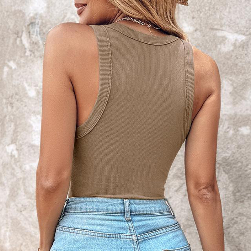Geripptes Tanktop mit BH für Damen