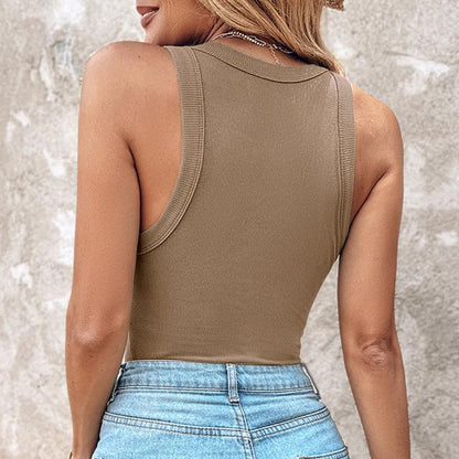 Geripptes Tanktop mit BH für Damen