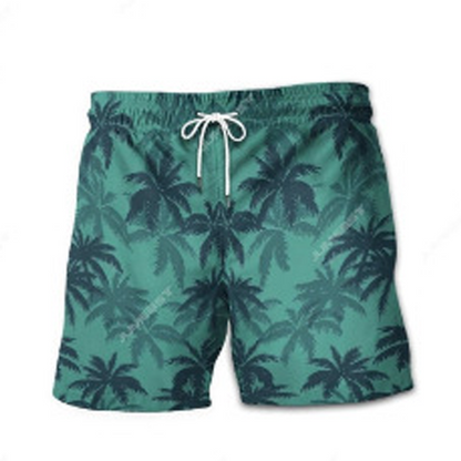 Herren-Set mit tropischem Muster: Hemd und Shorts