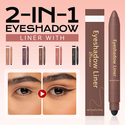 2-in-1-Lidschatten-Liner mit Mischpinsel