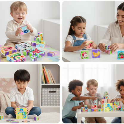 🖤❤️Black Friday SALE 50% OFF💥Magnetische 3D-Würfel-Puzzleblöcke für Kinder