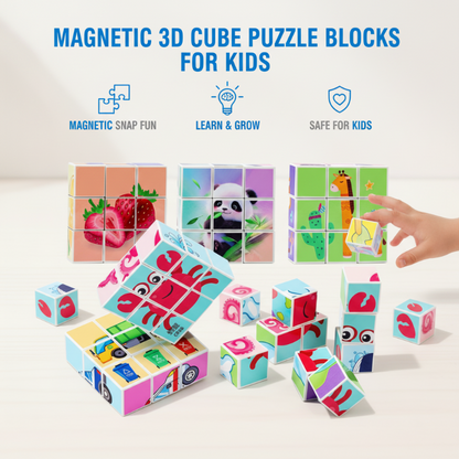 🖤❤️Black Friday SALE 50% OFF💥Magnetische 3D-Würfel-Puzzleblöcke für Kinder