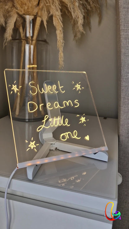 🎁Kreatives Wiederbeschreibbares Acryl LED Nachrichtenschild