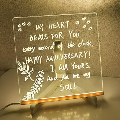 🎁Kreatives Wiederbeschreibbares Acryl LED Nachrichtenschild