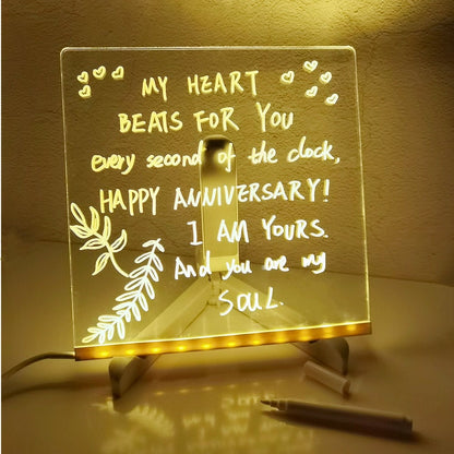 🎁Kreatives Wiederbeschreibbares Acryl LED Nachrichtenschild