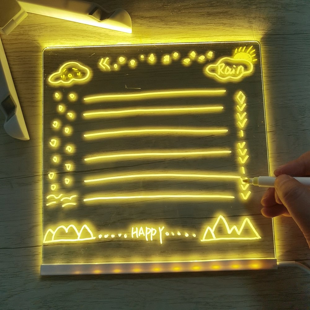 🎁Kreatives Wiederbeschreibbares Acryl LED Nachrichtenschild