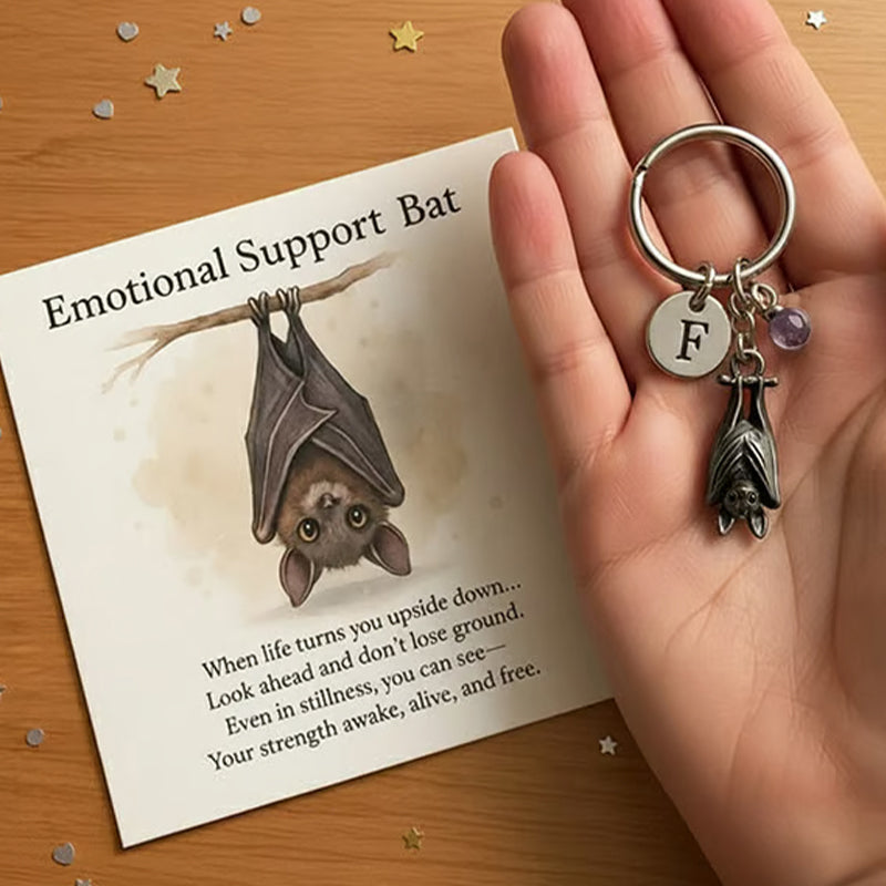 🦇Emotionaler Unterstützungs-Fledermaus-Schlüsselanhänger mit Grußkarte