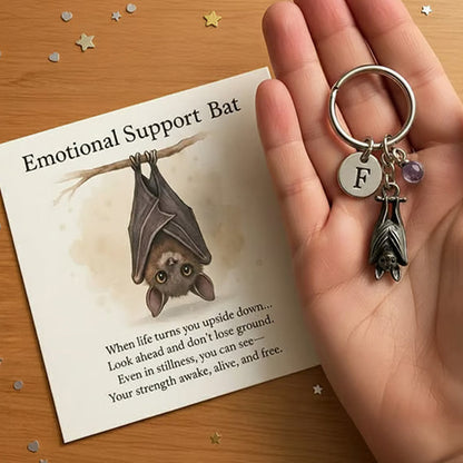 🦇Emotionaler Unterstützungs-Fledermaus-Schlüsselanhänger mit Grußkarte