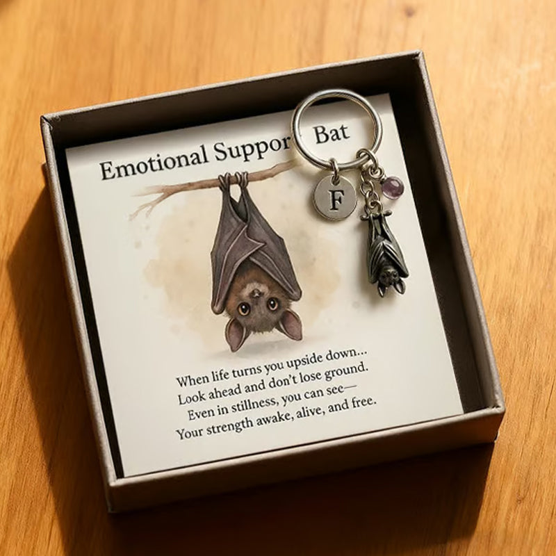 🦇Emotionaler Unterstützungs-Fledermaus-Schlüsselanhänger mit Grußkarte
