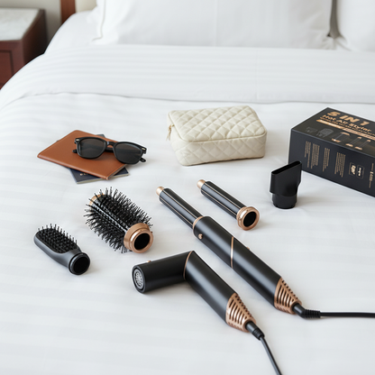 Shark FlexStyle Limited Edition 5-in-1-Luftstyler und Haartrockner | Mit FrizzFighter-Finishing-Tool, 32-mm- und 24-mm-Luftlockenstäben, ovaler Bürste, Stylingkonzentrator, Krokodilklemmen und Aufbewahrungstasche