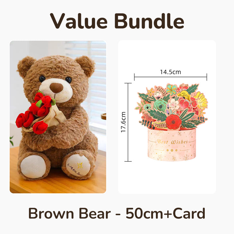 🌹🐻【50% Rabatt】Edler Rosenstrauß mit Tierbär – Nachhaltiges Geschenk voller Liebe & Charme 🎁💝 Perfekt für besondere Momente – hochwertig, langlebig & emotionsvoll!
