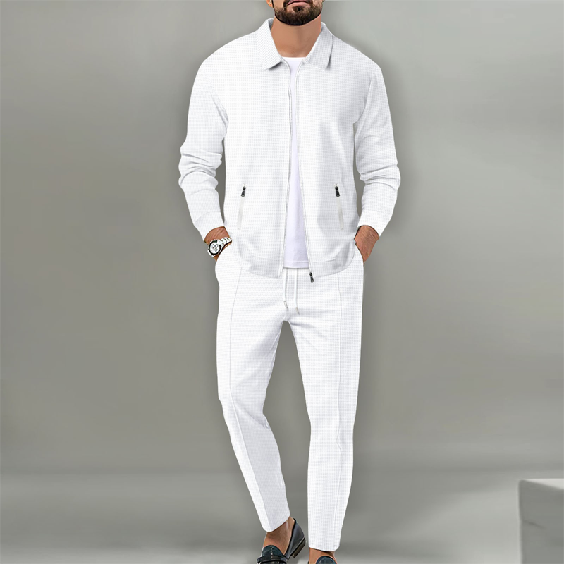 Herren stylisches Reversjacken- und Joggerhosen-Set in zwei Teilen