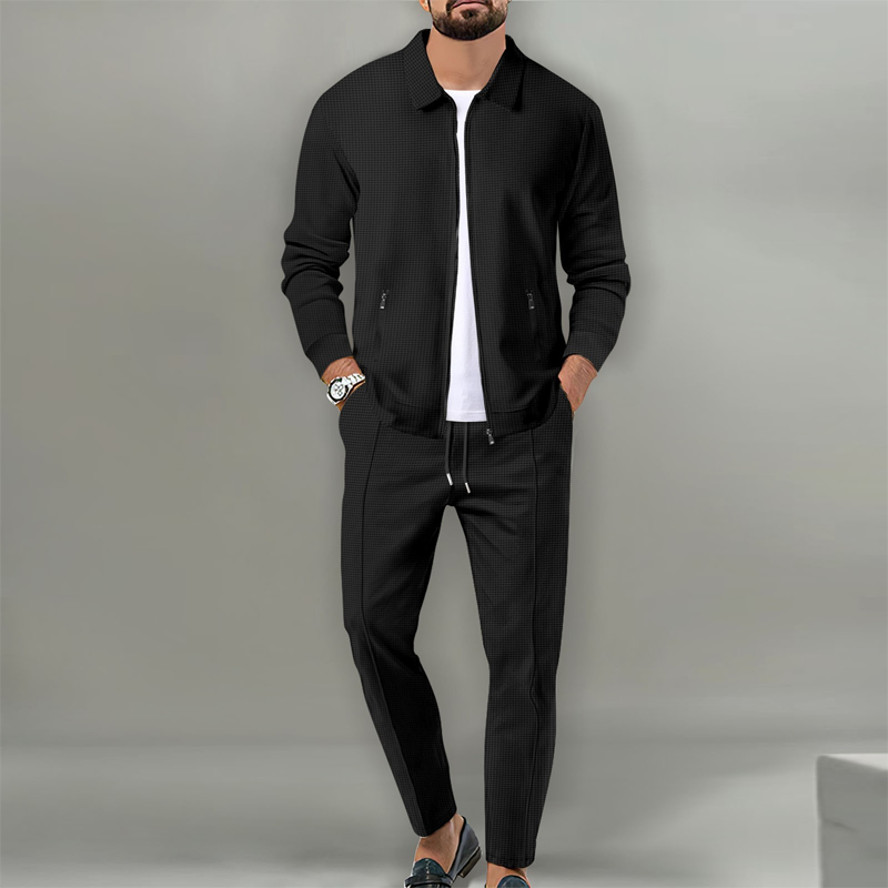Herren stylisches Reversjacken- und Joggerhosen-Set in zwei Teilen