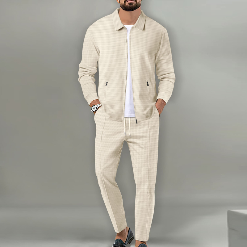 Herren stylisches Reversjacken- und Joggerhosen-Set in zwei Teilen