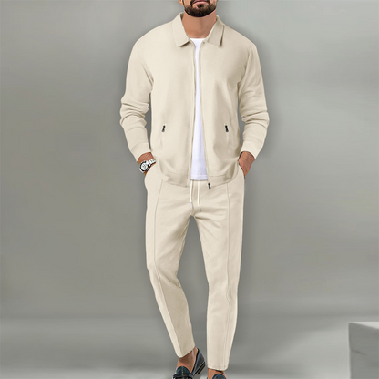 Herren stylisches Reversjacken- und Joggerhosen-Set in zwei Teilen