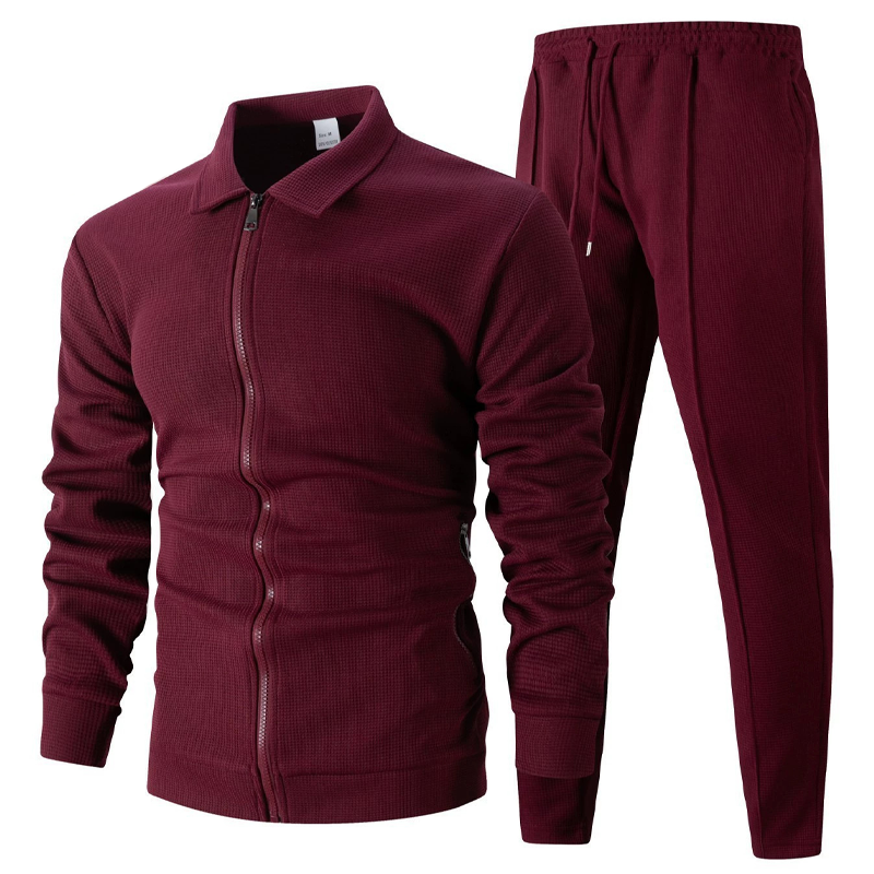 Herren stylisches Reversjacken- und Joggerhosen-Set in zwei Teilen