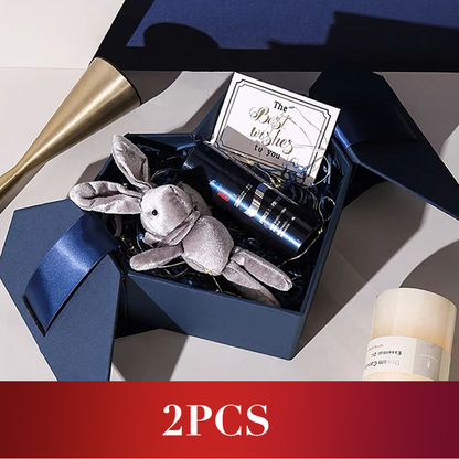 Herzförmige Geschenkbox mit Doppeltür und Schleife