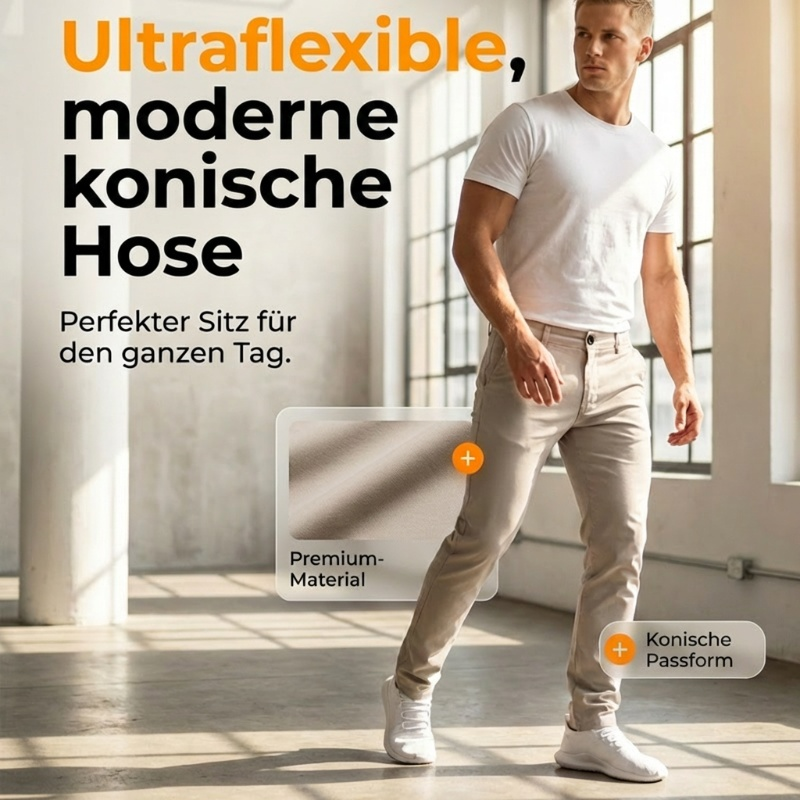 Moderne Stretch-Hose mit schmalem Bein