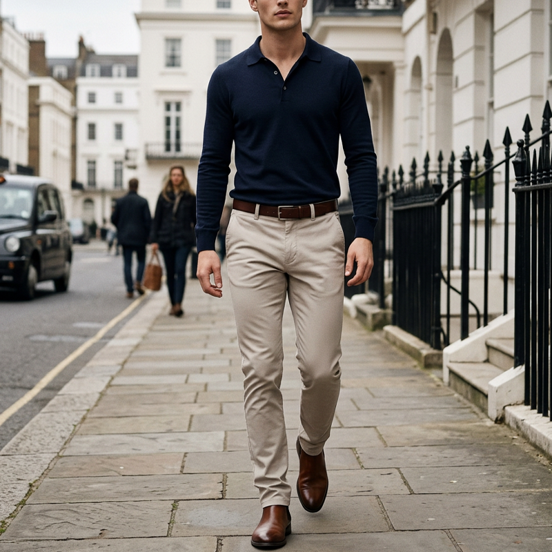 Moderne Stretch-Hose mit schmalem Bein