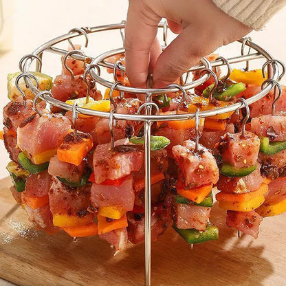 🍗 50% RABATT! 🥩 Vertikaler Kebab-Grill für die Heißluftfritteuse – inklusive hitzebeständiger Handschuhe – Perfekt für saftige Spieße & knusprige Hähnchen – gleichmäßige Garung & einfache Reinigung 🍢✨🔥