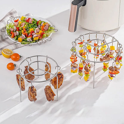 🍗 50% RABATT! 🥩 Vertikaler Kebab-Grill für die Heißluftfritteuse – inklusive hitzebeständiger Handschuhe – Perfekt für saftige Spieße & knusprige Hähnchen – gleichmäßige Garung & einfache Reinigung 🍢✨🔥
