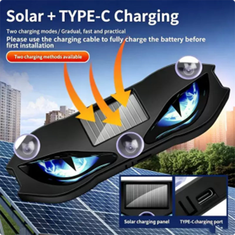 ⏰ 50 % Rabatt  Solar-LED-Heckscheibenleuchte für Auto 🚗 Dynamischer „Devil Eyes“-Effekt & Individuelle Fahrzeugbeleuchtung